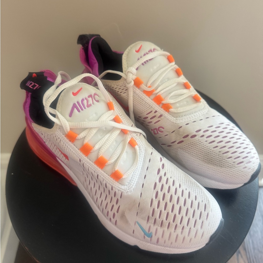 Nike Sneakers - White, Orange, and Purple